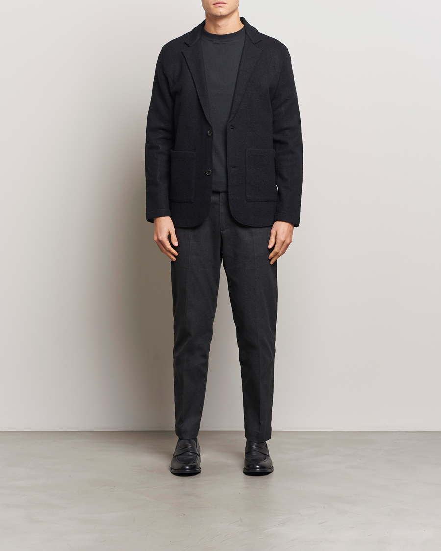 Mies | Housut | NN07 | Billie Brushed Drawstring Trousers Black Melange