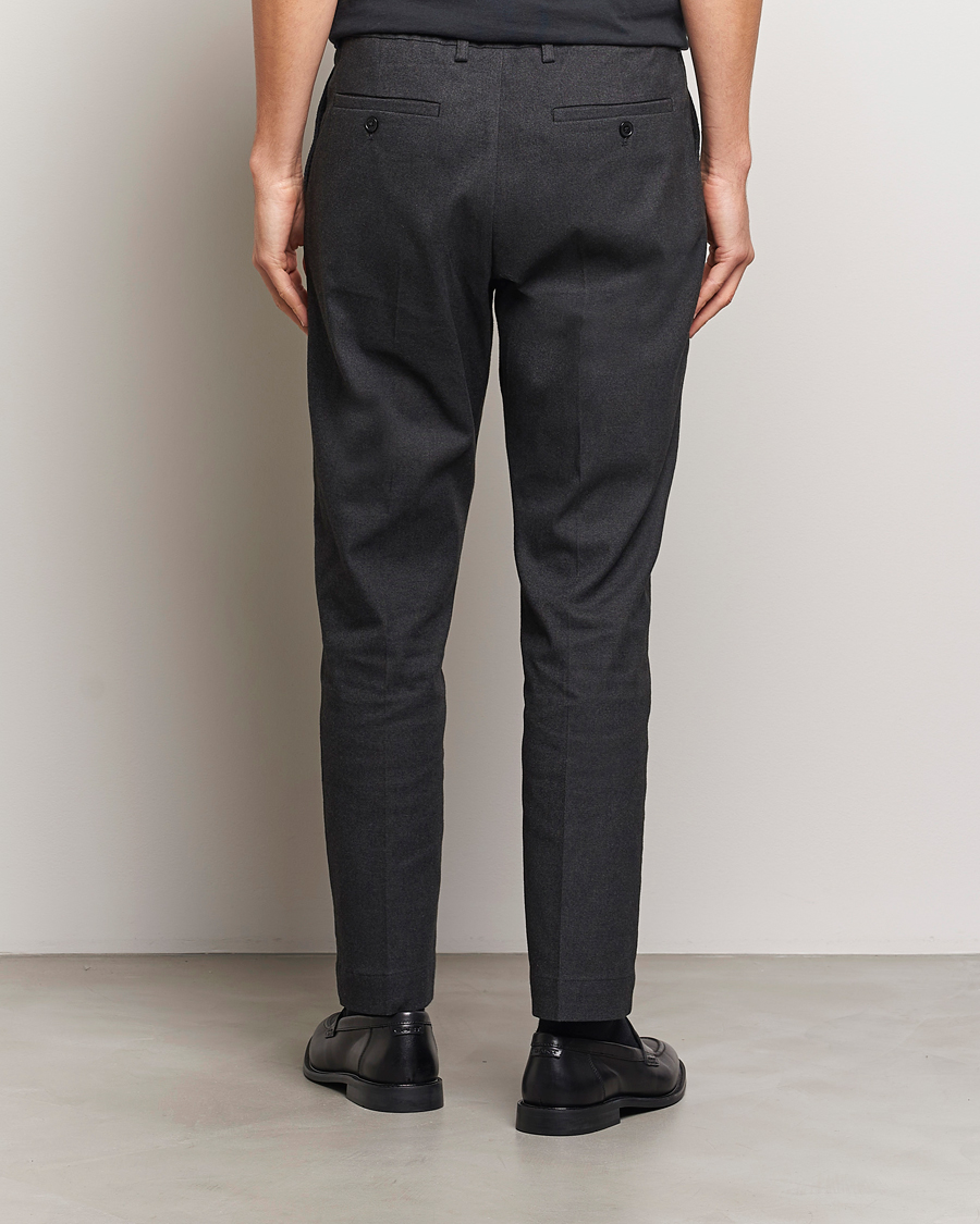 Mies | Housut | NN07 | Billie Brushed Drawstring Trousers Black Melange