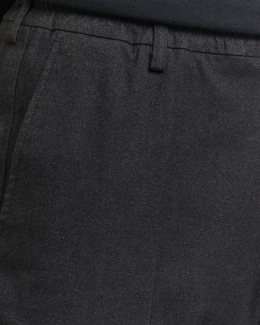 Mies | Housut | NN07 | Billie Brushed Drawstring Trousers Black Melange