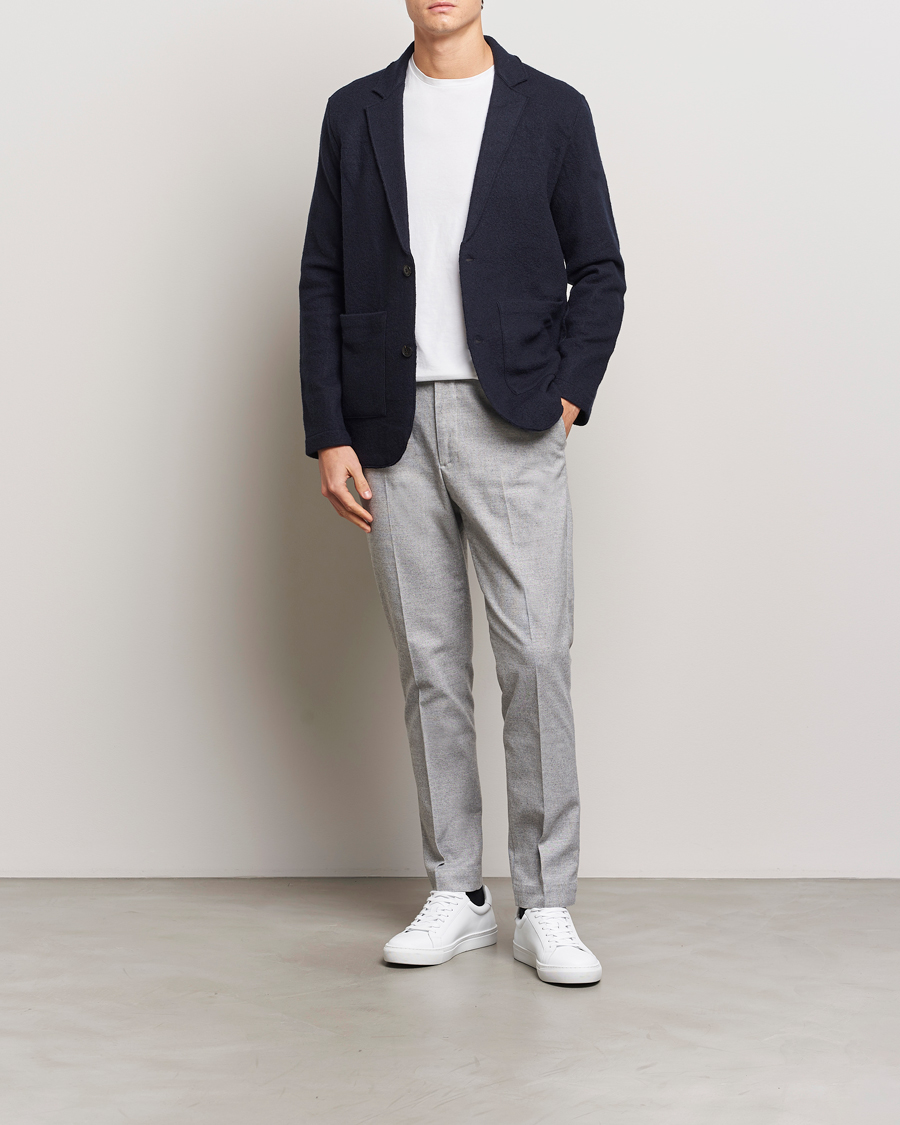 Mies | Housut | NN07 | Billie Brushed Drawstring Trousers Light Grey Melange