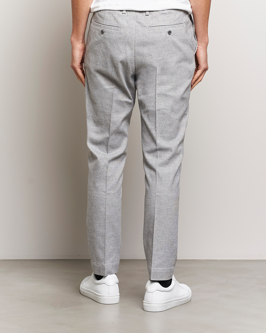 Mies | Housut | NN07 | Billie Brushed Drawstring Trousers Light Grey Melange