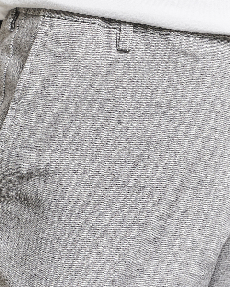 Mies | Housut | NN07 | Billie Brushed Drawstring Trousers Light Grey Melange