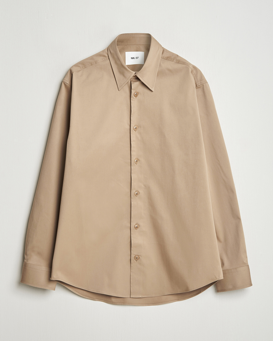 Mies | Kauluspaidat | NN07 | Quinsy Cotton Overshirt Timber Wolf