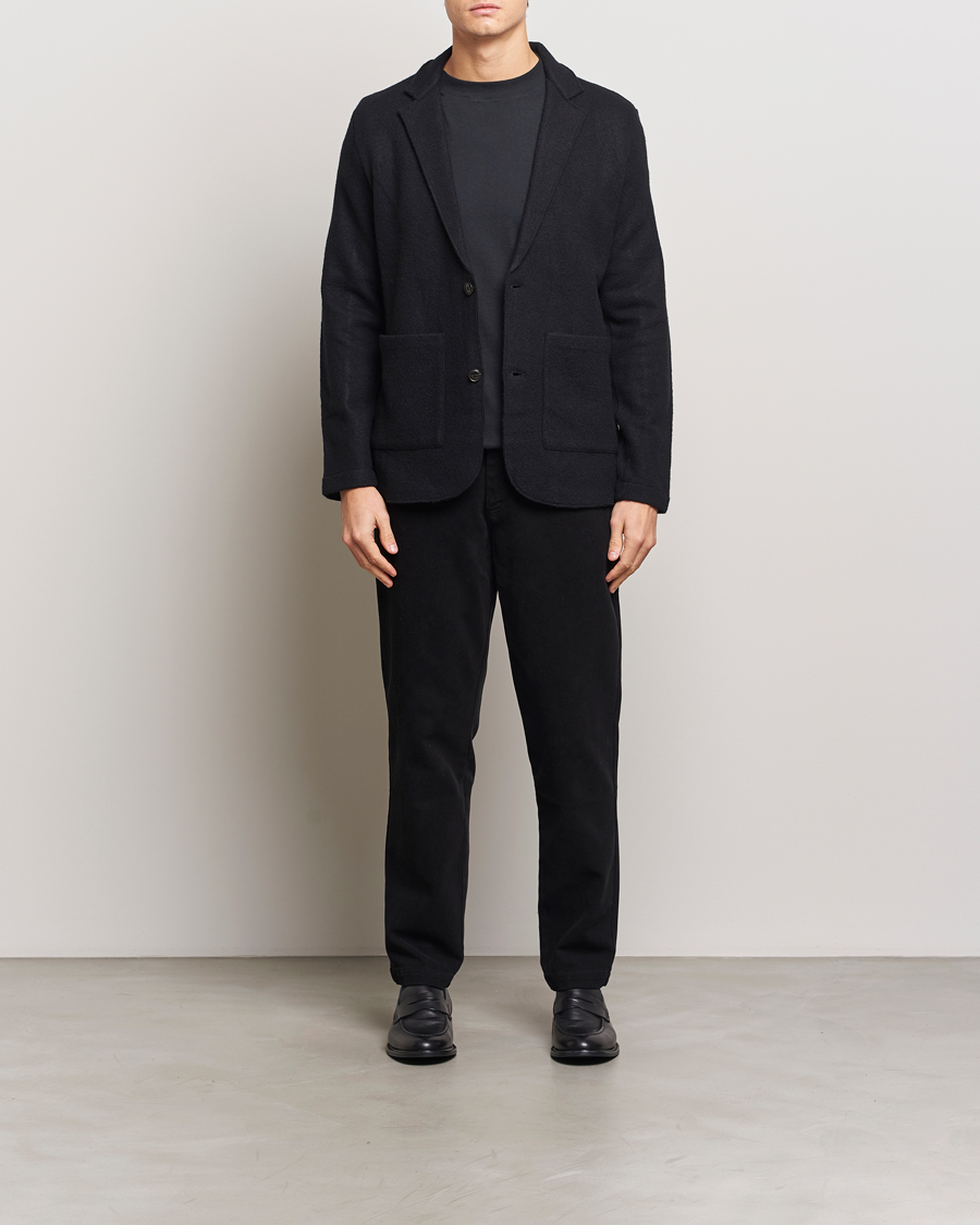 Mies | Pikkutakit | NN07 | Boiled Wool Knitted Blazer Black