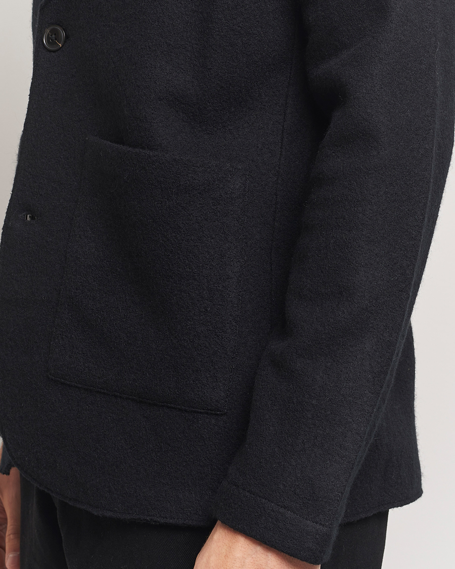 Mies | Pikkutakit | NN07 | Boiled Wool Knitted Blazer Black