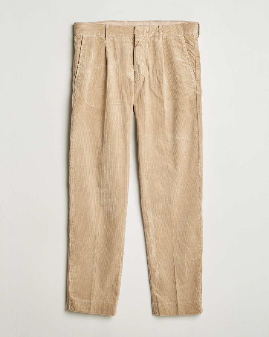 Mies | Housut | NN07 | Bill Pleated Corduroy Pants White Peppar