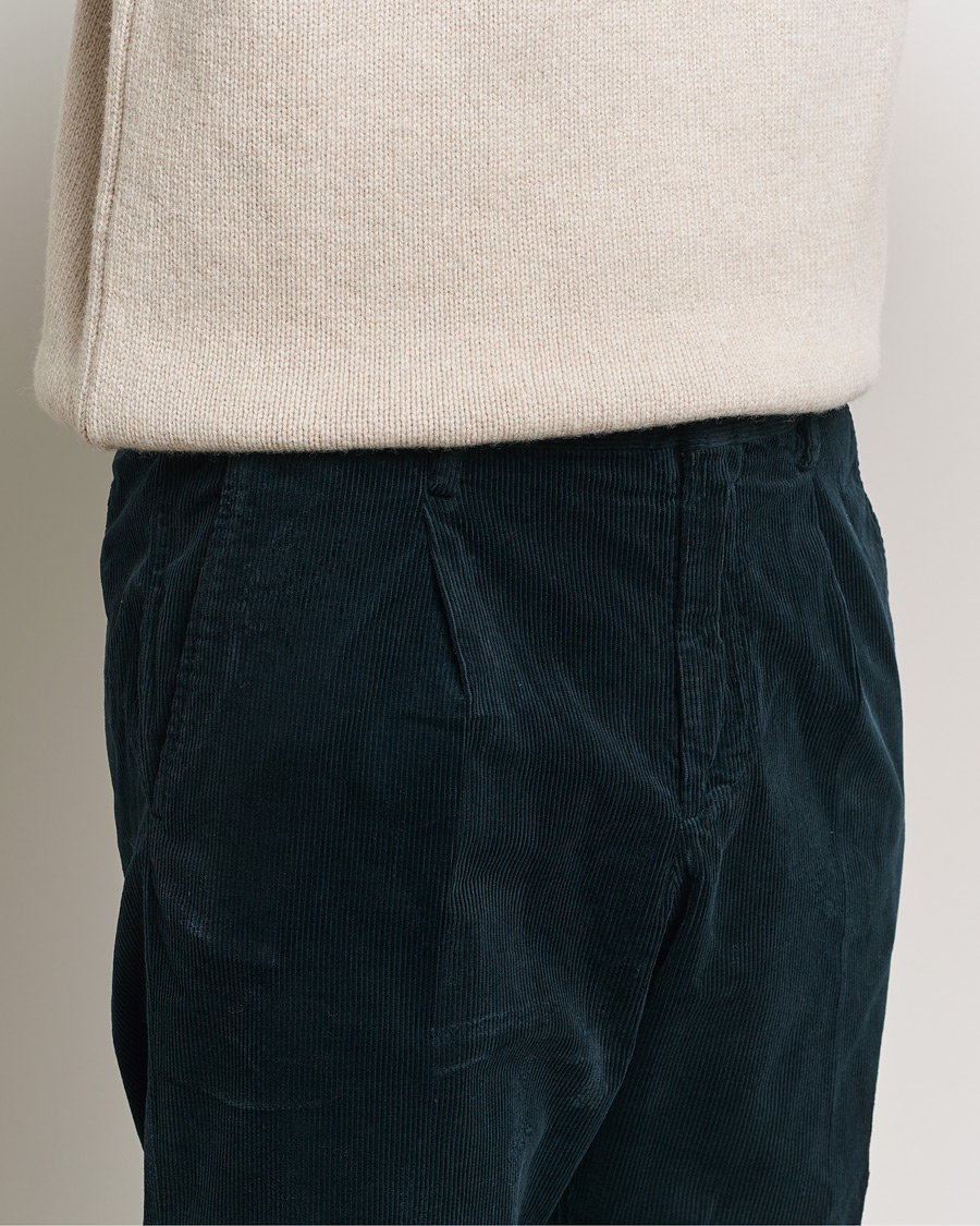 Mies | Housut | NN07 | Bill Pleated Corduroy Pants Navy Blue