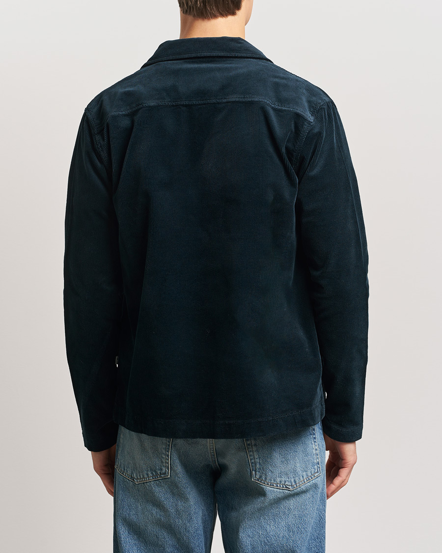 Mies | Kauluspaidat | NN07 | Zander Corduroy Overshirt Navy Blue