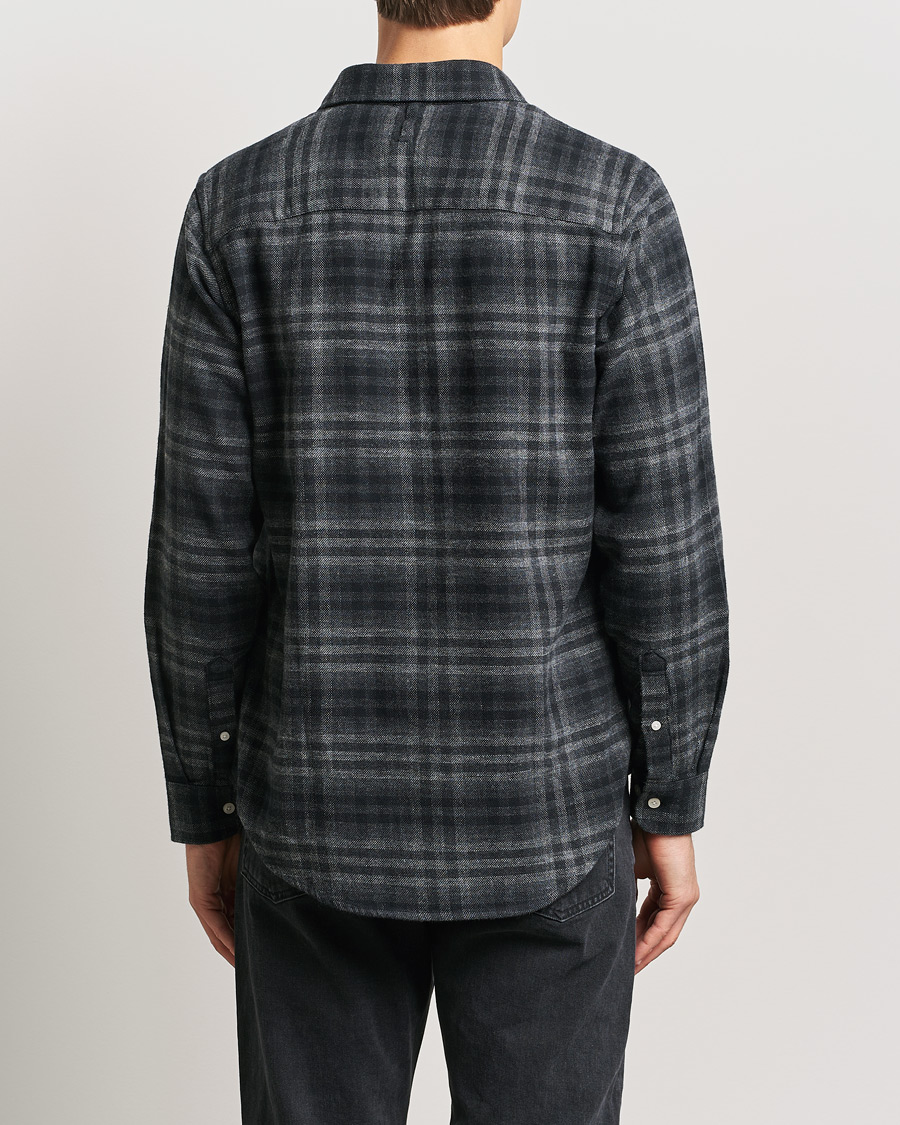 Mies | Kauluspaidat | NN07 | Arne Brushed Cotton Checked Shirt Grey/Black