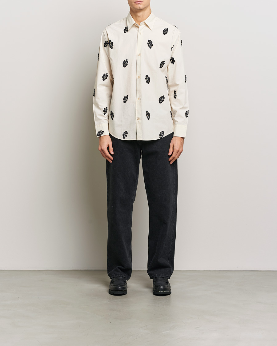 Mies | Kauluspaidat | NN07 | Freddy Printed Cotton Shirt Ivory
