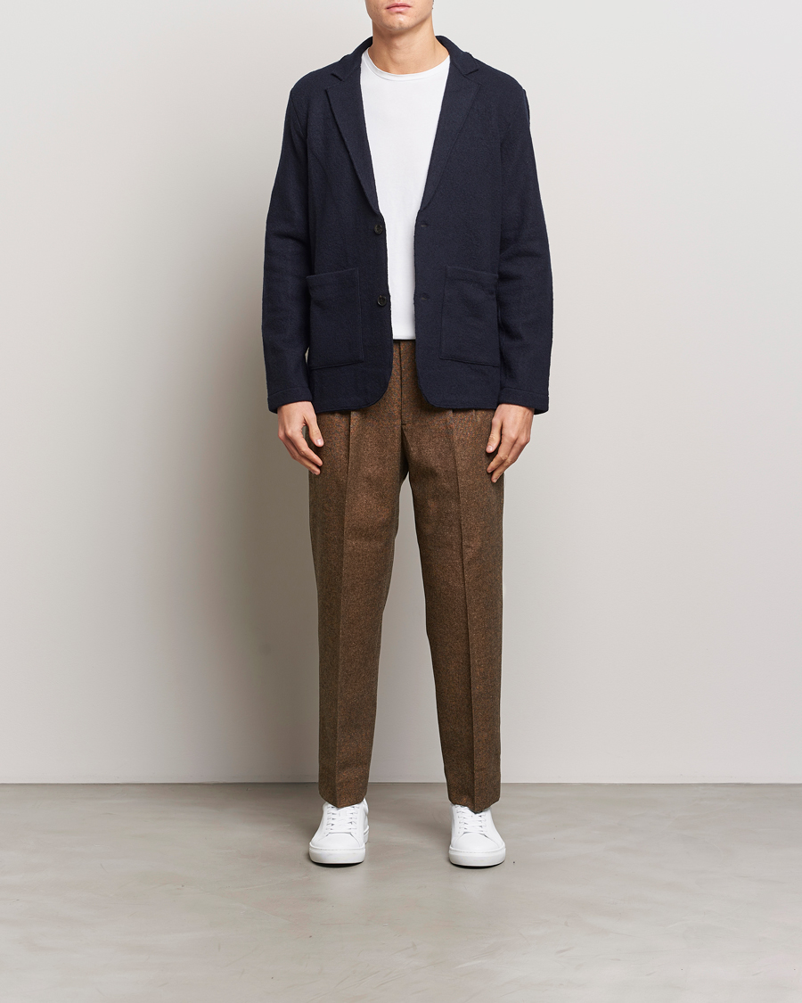 Mies | Housut | NN07 | Fritz Wool Pleated Trousers Orange Brown