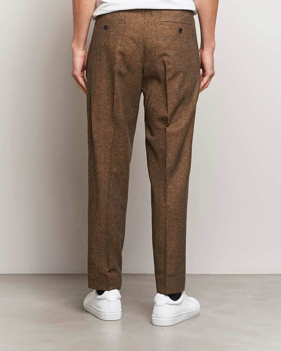 Mies | Housut | NN07 | Fritz Wool Pleated Trousers Orange Brown