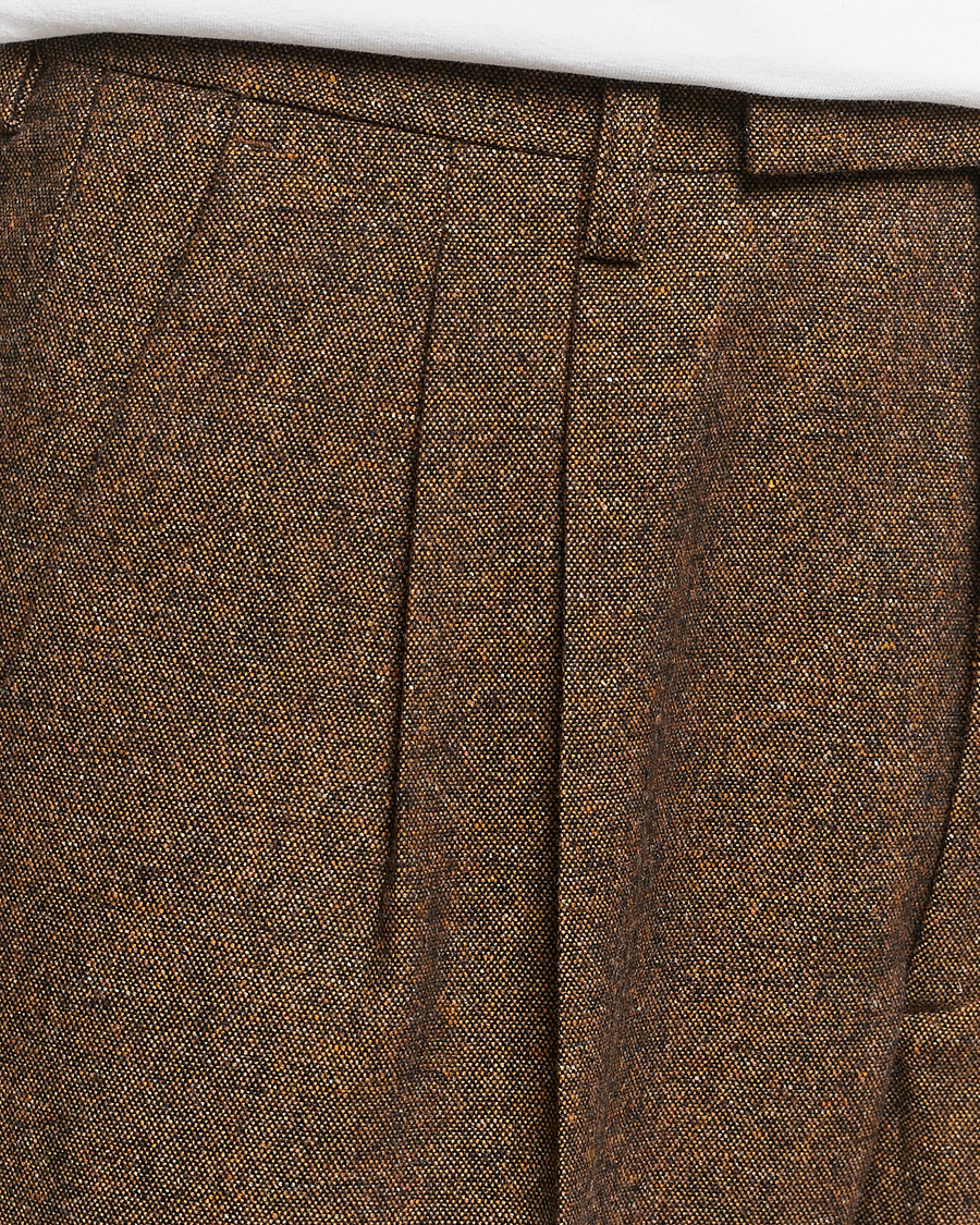 Mies | Housut | NN07 | Fritz Wool Pleated Trousers Orange Brown
