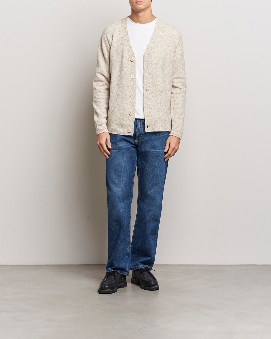 Mies | Puserot | NN07 | John Wool Knitted Cardigan White Peppar