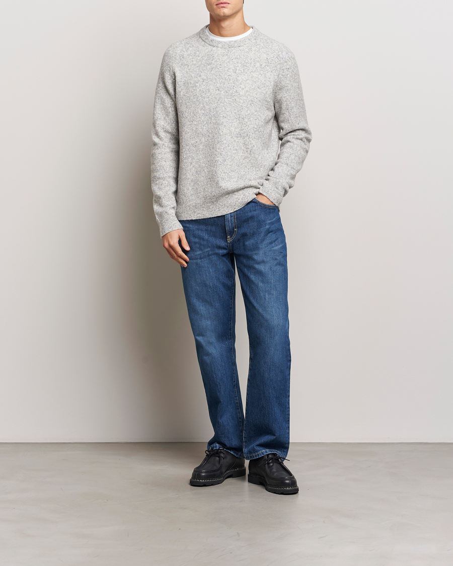 Mies | Puserot | NN07 | John Wool Knitted Sweater Medium Grey Melange
