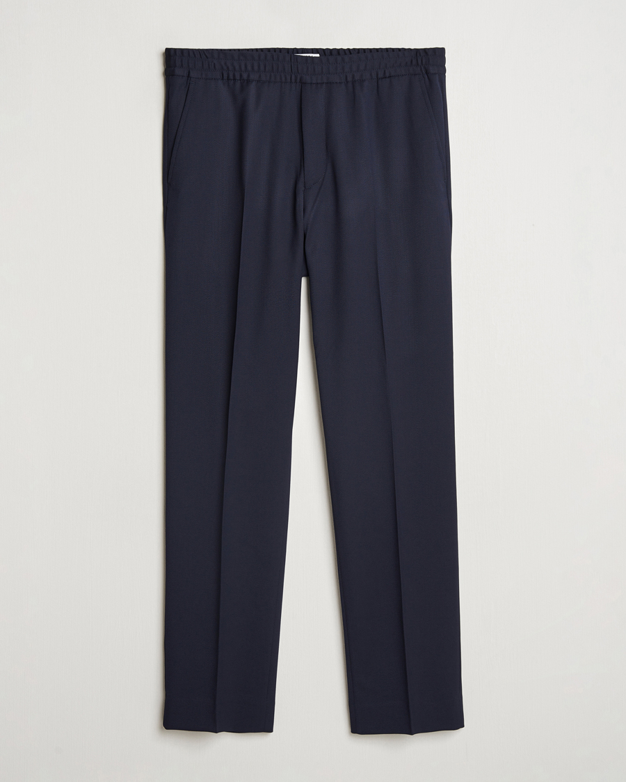 Mies | Housut | Filippa K | Theo Relaxed Wool Trousers Navy