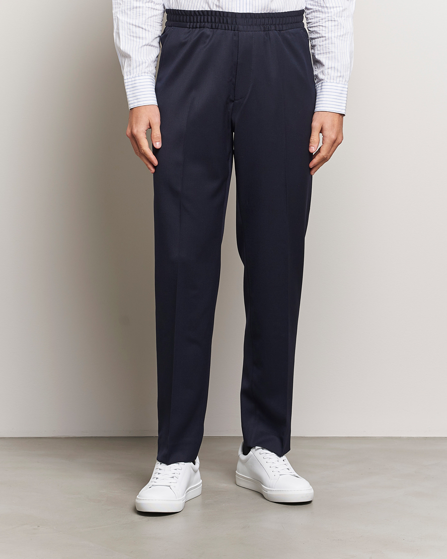 Mies | Housut | Filippa K | Theo Relaxed Wool Trousers Navy