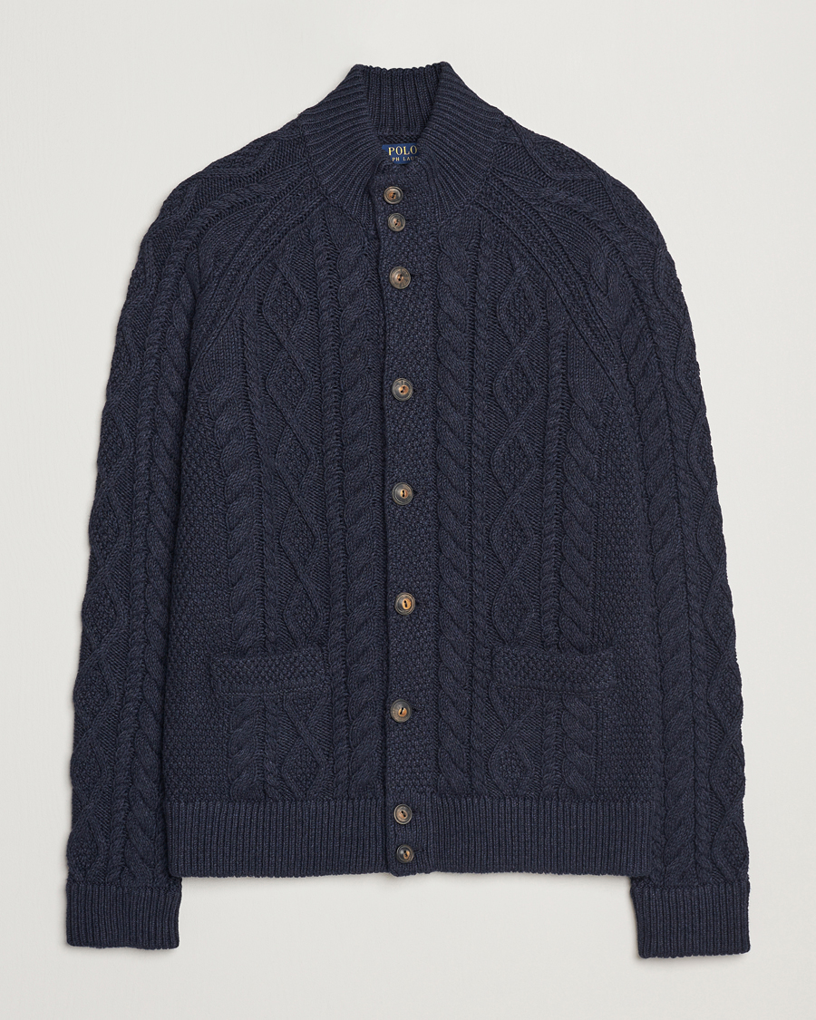 Mies | Puserot | Polo Ralph Lauren | Cotton Knitted Cardigan Navy Melange