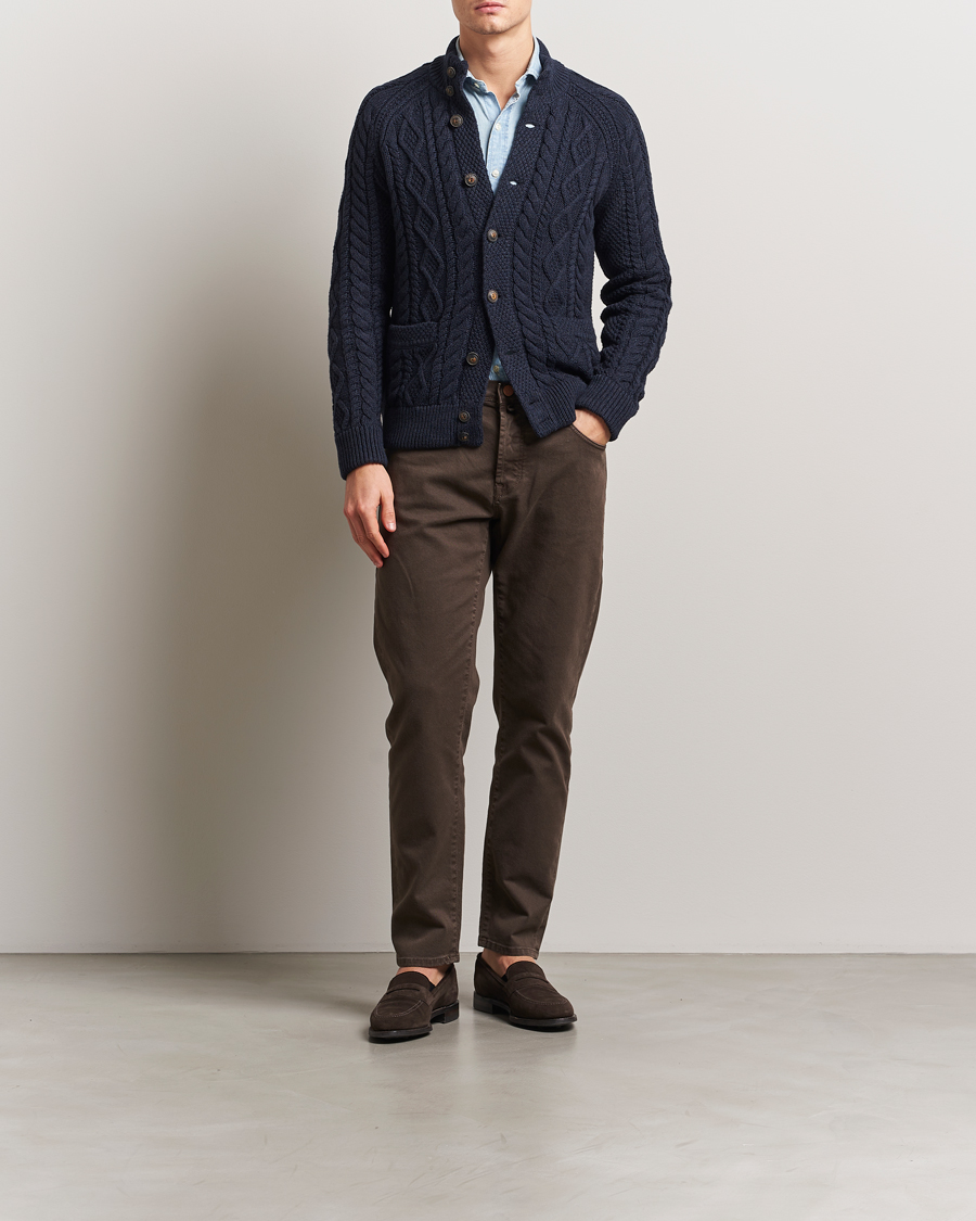 Mies | Puserot | Polo Ralph Lauren | Cotton Knitted Cardigan Navy Melange