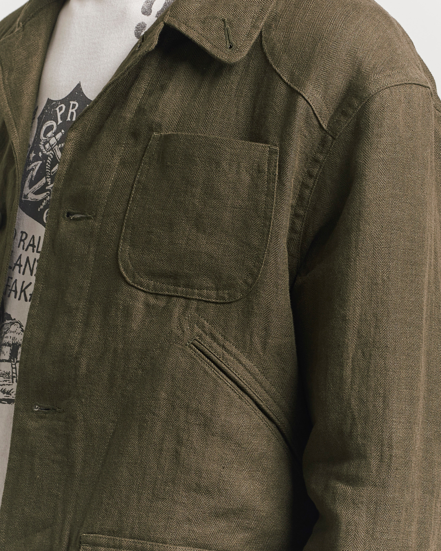 Mies | Takit | Polo Ralph Lauren | Linen Herringbone Field Jacket Ranger Green