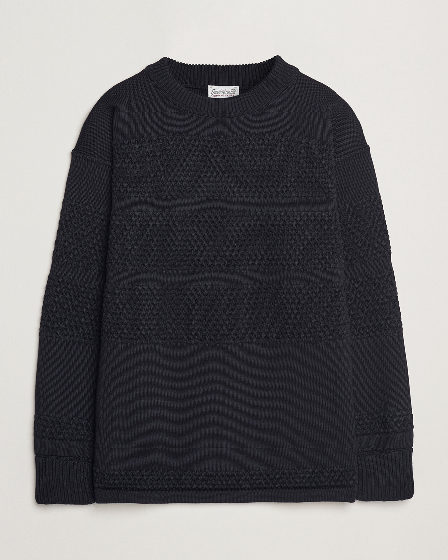 Mies | Puserot | S.N.S. Herning | Fisherman Wool Crew Neck Sweater Navy Blue