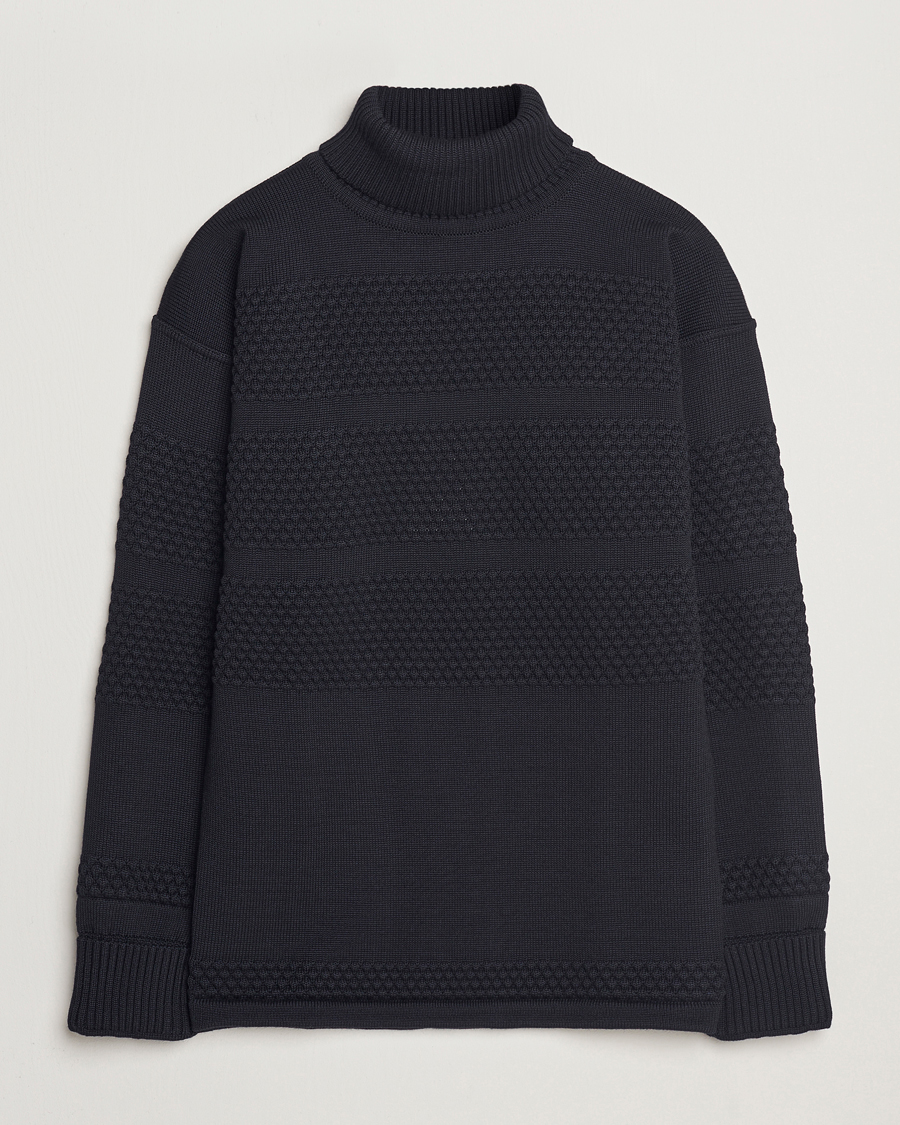 Mies | Puserot | S.N.S. Herning | Fisherman Wool Rollneck Sweater Navy Blue