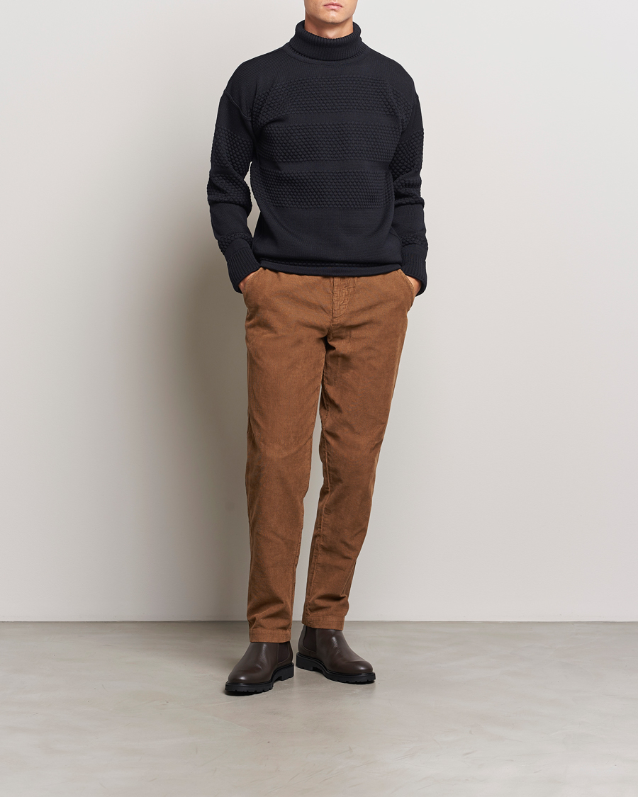 Mies | Puserot | S.N.S. Herning | Fisherman Wool Rollneck Sweater Navy Blue