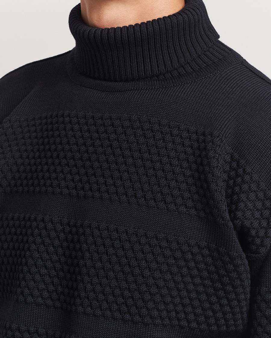 Mies | Puserot | S.N.S. Herning | Fisherman Wool Rollneck Sweater Navy Blue