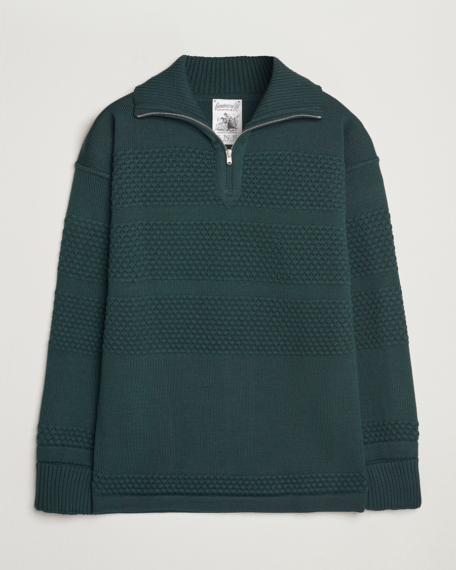 Mies | Puserot | S.N.S. Herning | Fisherman Wool Half Zip Sweater Thunder Green
