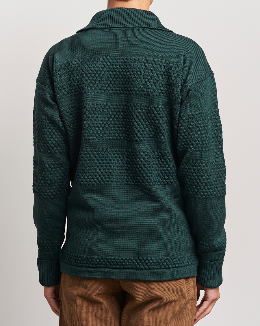 Mies | Puserot | S.N.S. Herning | Fisherman Wool Half Zip Sweater Thunder Green