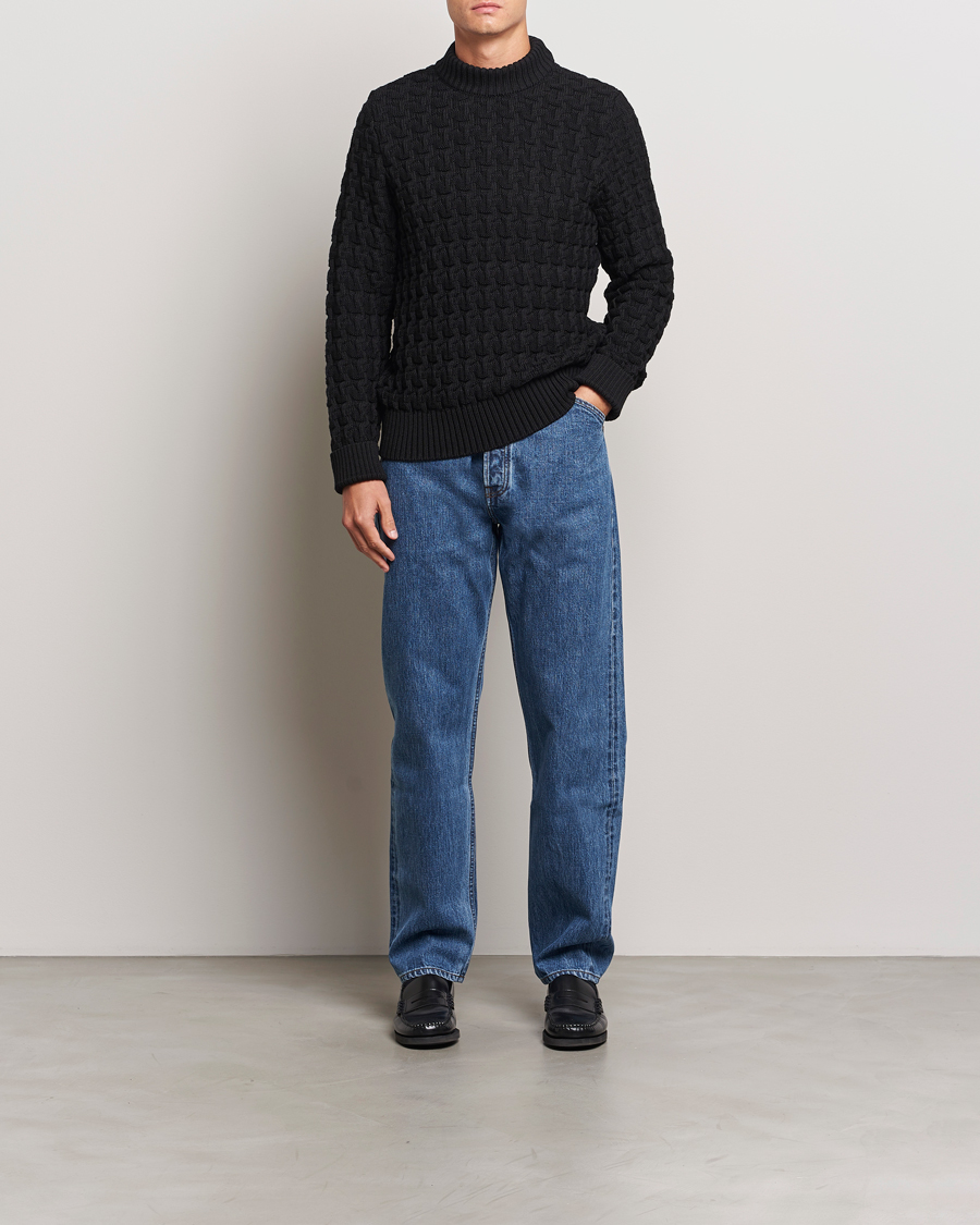 Mies | Puserot | S.N.S. Herning | Stark Wool Cable Knit Sweater Black