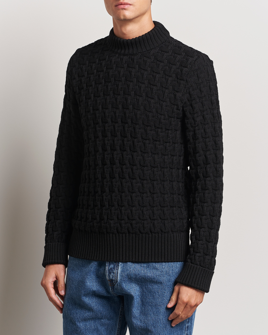 Mies | Puserot | S.N.S. Herning | Stark Wool Cable Knit Sweater Black