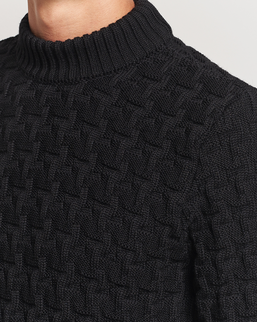 Mies | Puserot | S.N.S. Herning | Stark Wool Cable Knit Sweater Black