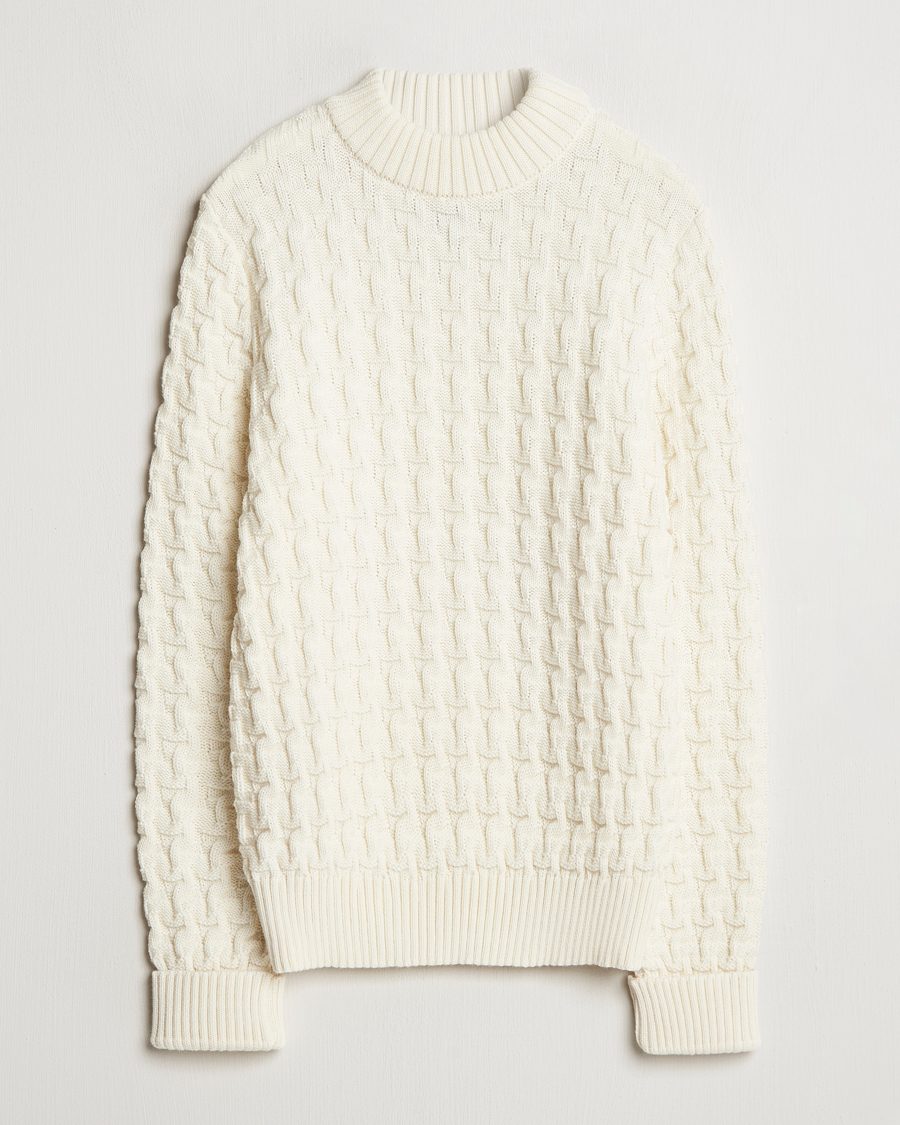 Mies | Puserot | S.N.S. Herning | Stark Wool Cable Knit Sweater Natural White
