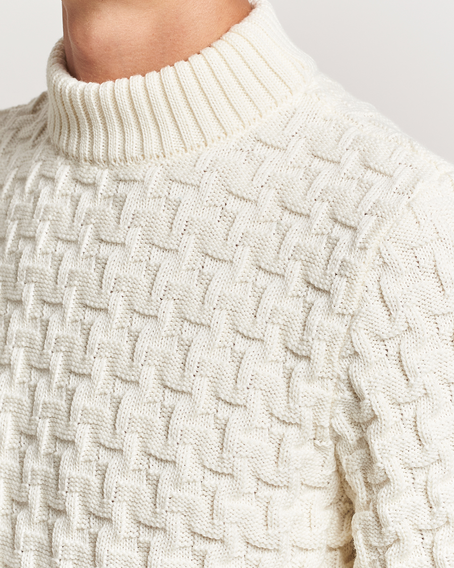 Mies | Puserot | S.N.S. Herning | Stark Wool Cable Knit Sweater Natural White