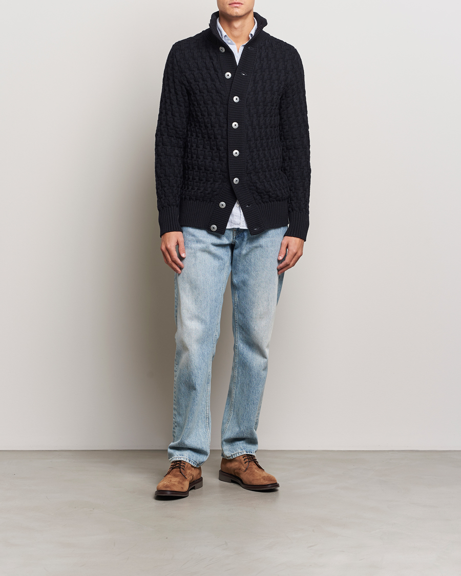 Mies | Puserot | S.N.S. Herning | Stark Wool Cable Cardigan Navy
