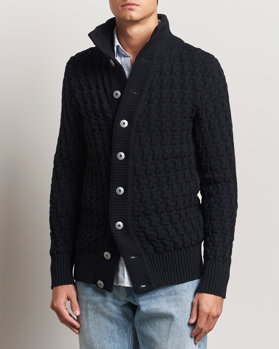Mies | Puserot | S.N.S. Herning | Stark Wool Cable Cardigan Navy