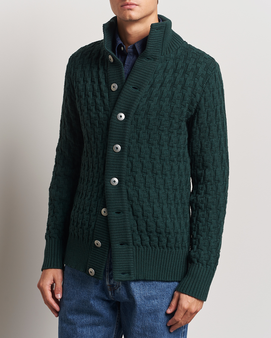 Mies | Puserot | S.N.S. Herning | Stark Wool Cable Knit Cardigan Thunder Green