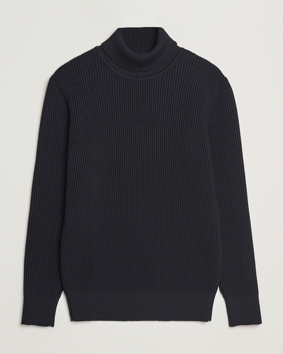 Mies | Puserot | S.N.S. Herning | Fender Wool Rollneck Sweater Navy Blue