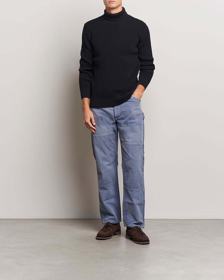 Mies | Puserot | S.N.S. Herning | Fender Wool Rollneck Sweater Navy Blue