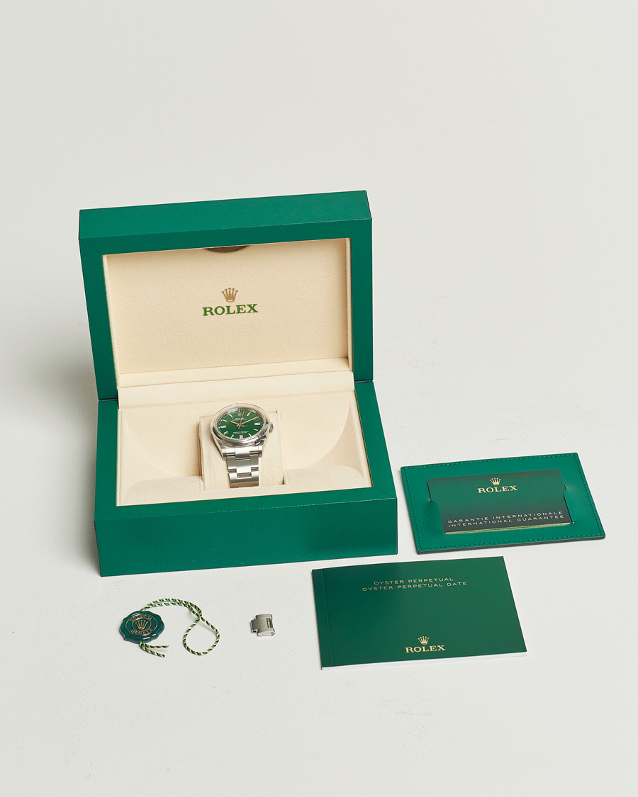 Mies | Rolex Pre-Owned Oyster Perpetual 36 126000 Steel Green Silver | Rolex Pre-Owned | Oyster Perpetual 36 126000 Steel Green Silver