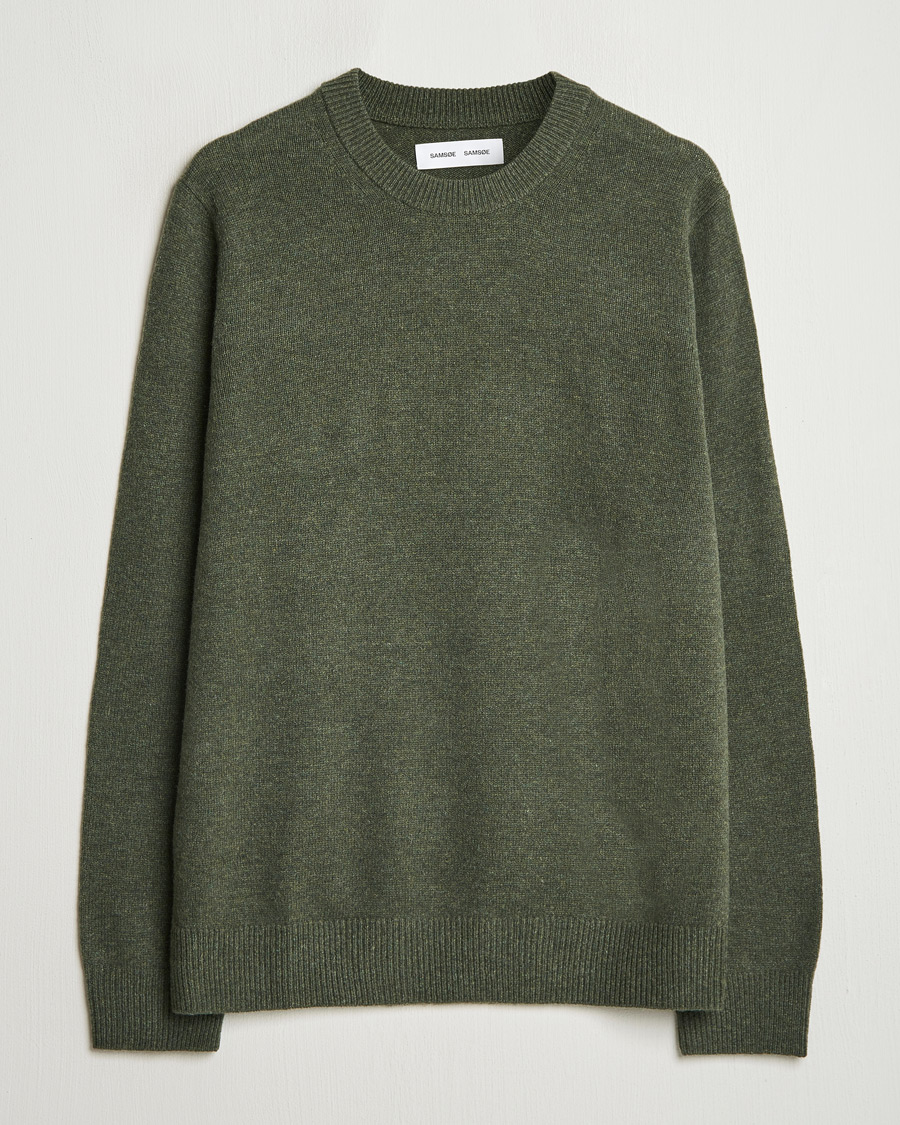 Mies | Puserot | Samsøe Samsøe | Isak Knitted Crew Neck Forest Night
