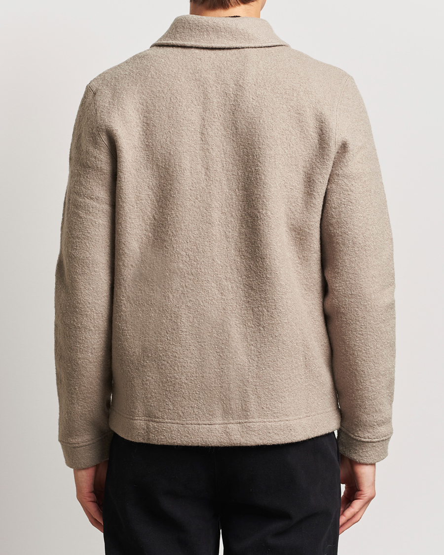 Mies | Puserot | Samsøe Samsøe | Hannes Boiled Wool Full Zip Seneca Rock