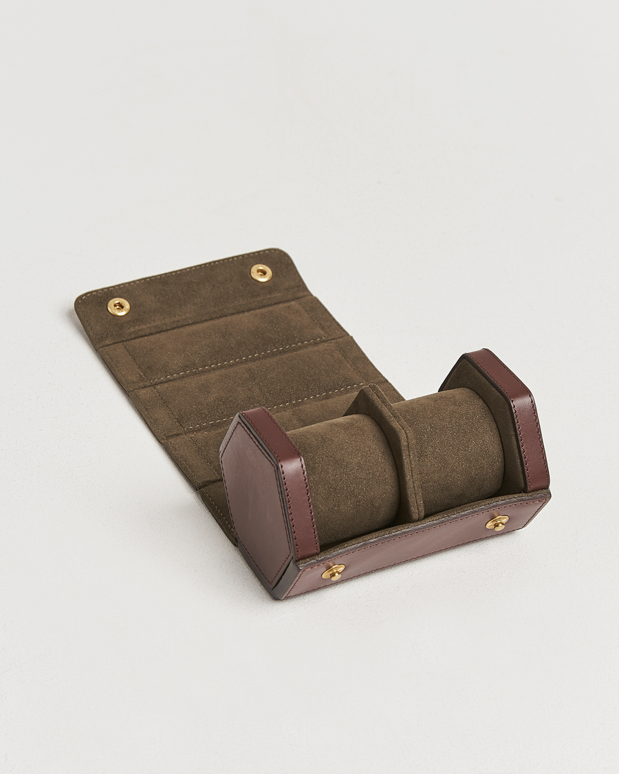 Mies | Kellojen säilytys | Bennett Winch | Double Watch Roll Brown