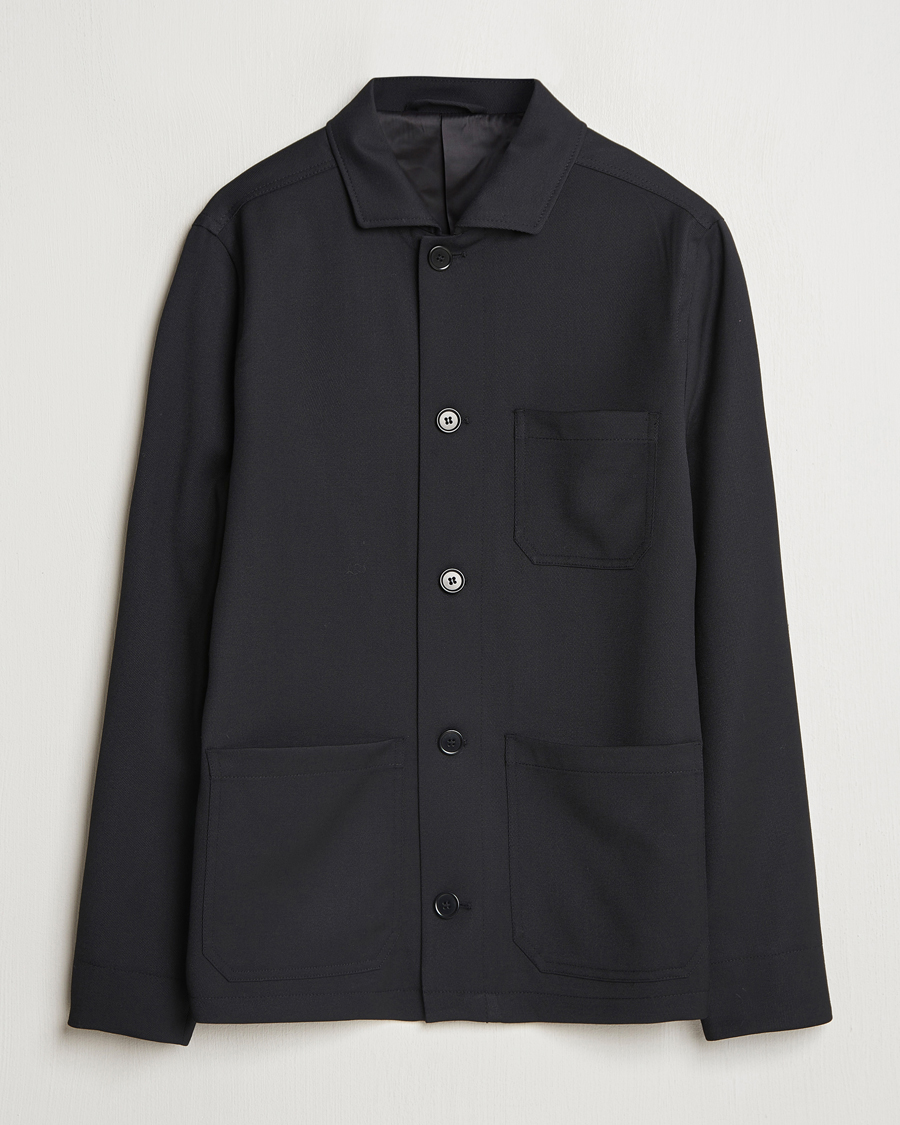 Mies | Takit | Filippa K | Louis Wool Gabardine Shirt Jacket Black