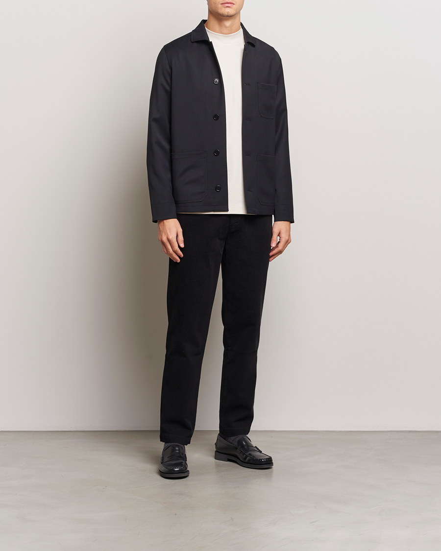 Mies | Takit | Filippa K | Louis Wool Gabardine Shirt Jacket Black