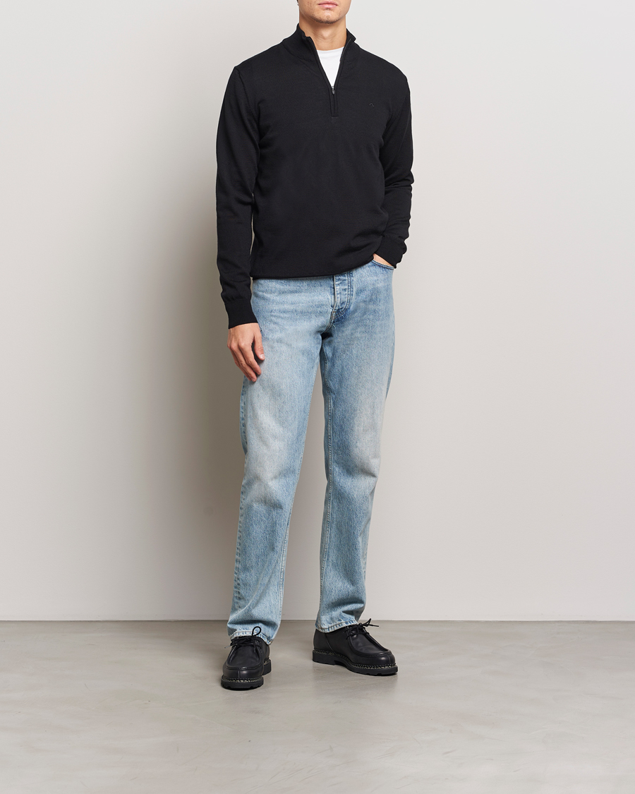 Mies | Puserot | J.Lindeberg | Kiyan Merino Quarter Zip Black