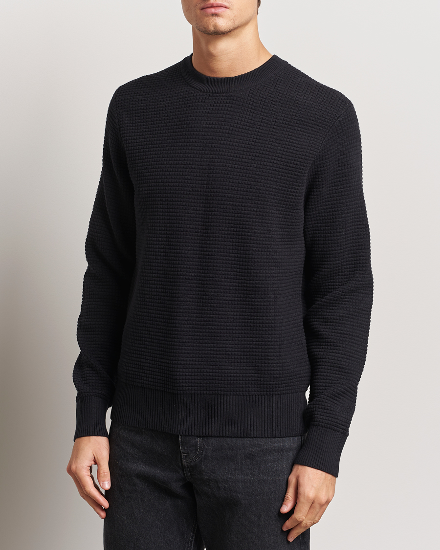 Mies | Puserot | J.Lindeberg | Oliver Structure Cotton Sweater Black