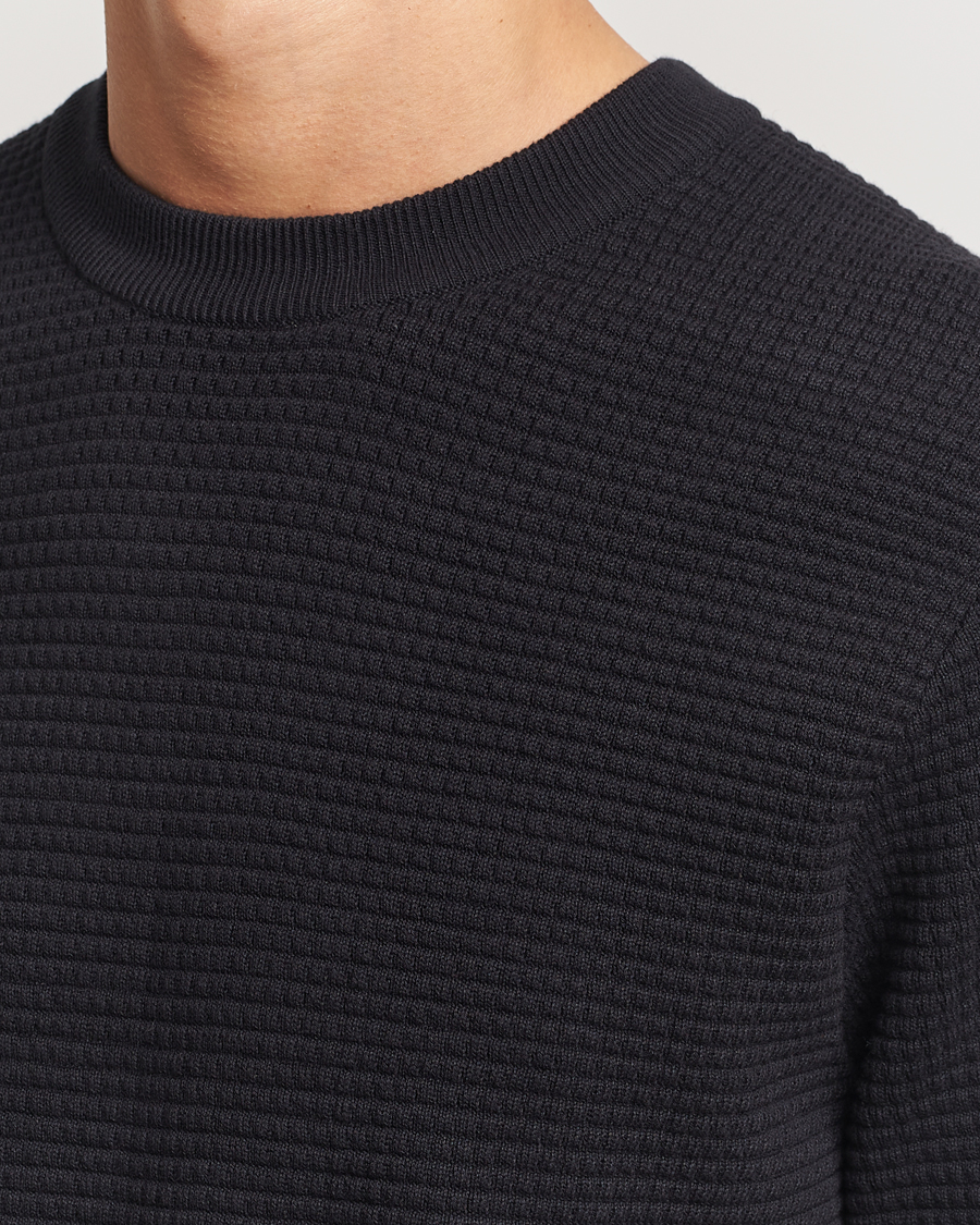 Mies | Puserot | J.Lindeberg | Oliver Structure Cotton Sweater Black