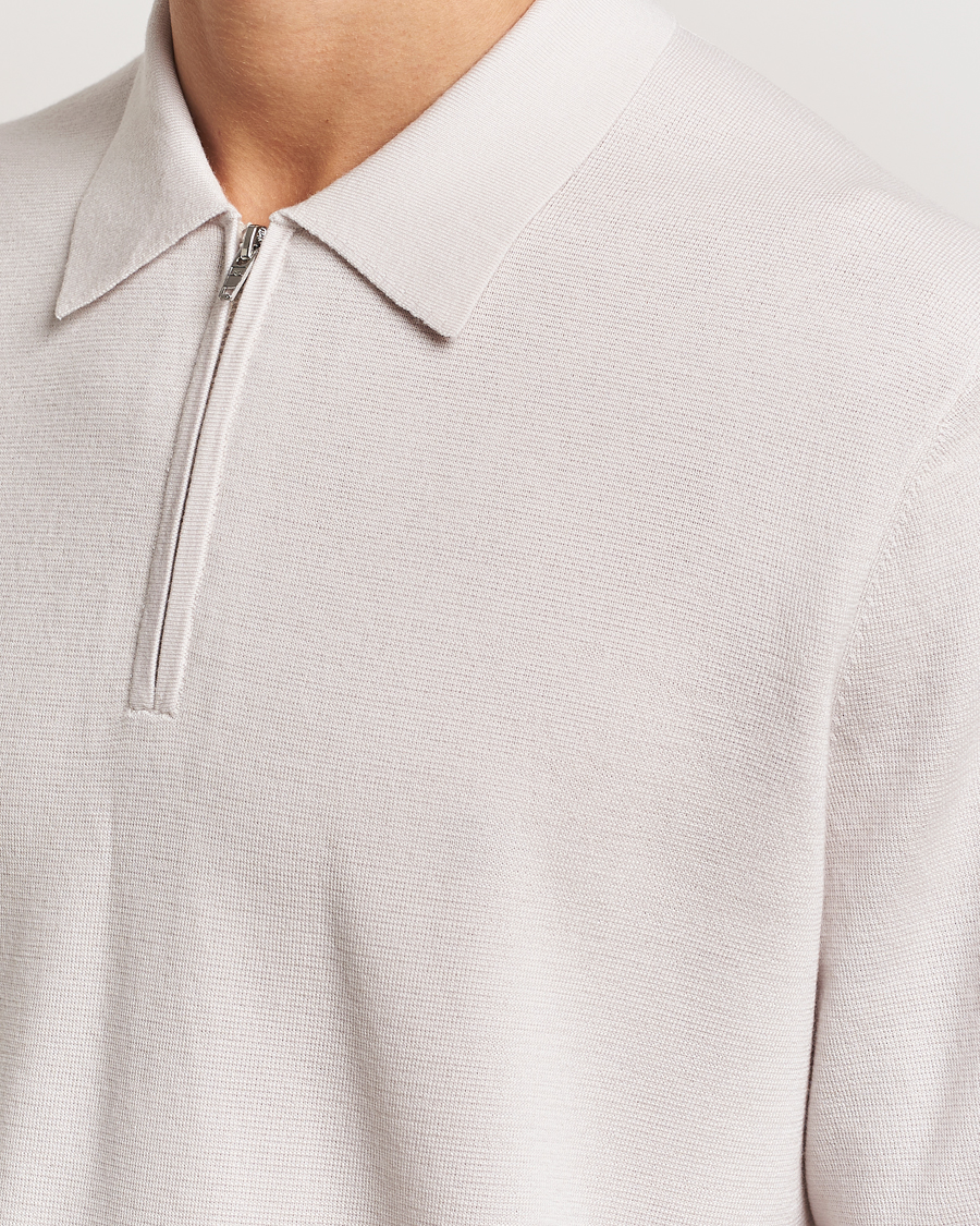 Mies | Puserot | J.Lindeberg | Tyler Quarter Zip Knit Polo Moonbeam
